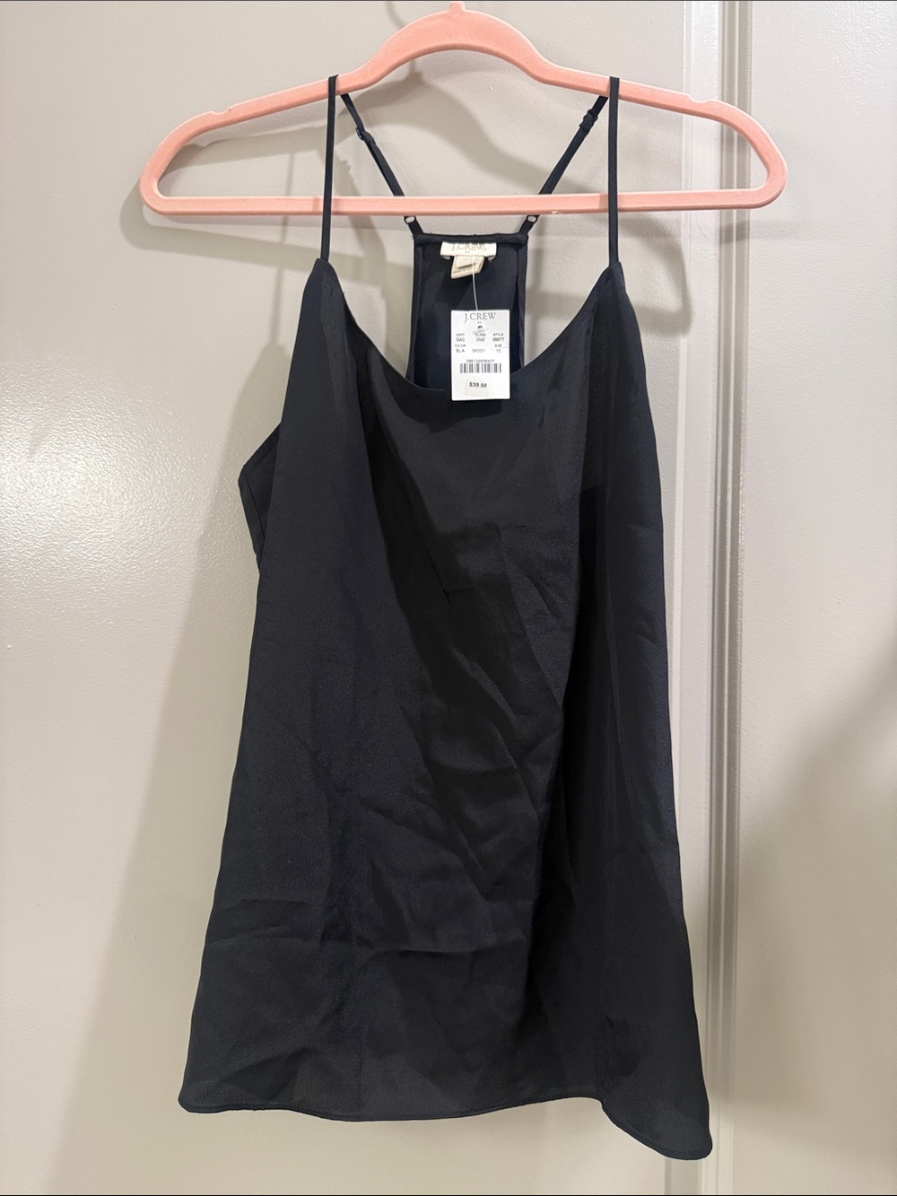 J. Crew Black Silk Cowl-Neck Camisole